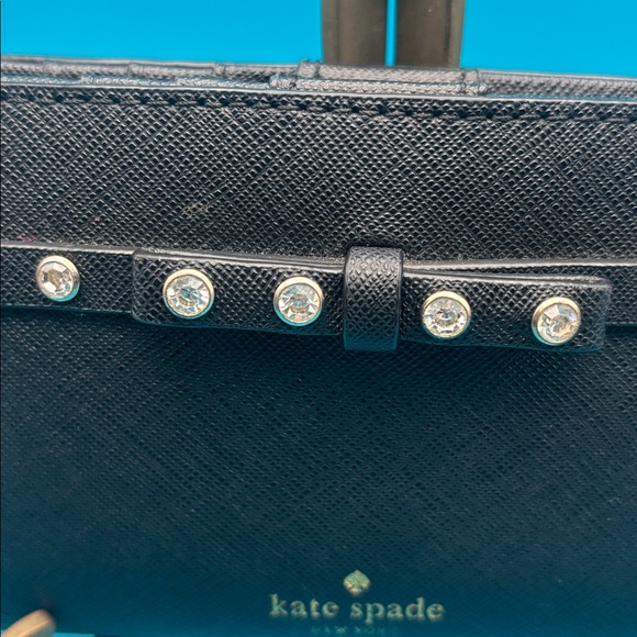 Kate Spade New York black Laurel Way Rhinestone Embellished Stacy Wallet, EUC - Picture 3 of 11